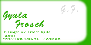 gyula frosch business card